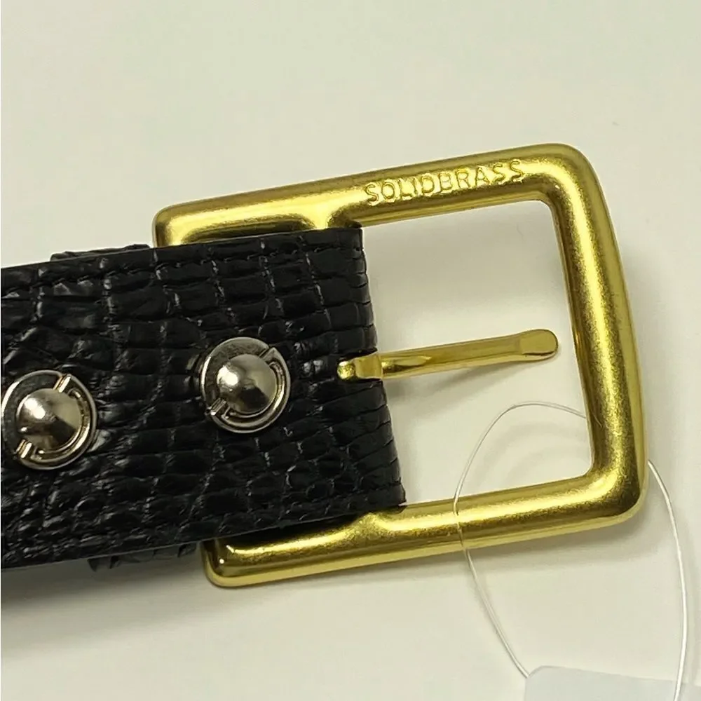 Grace Crocodile Center Bar Casual Adjustable Buckle Belt